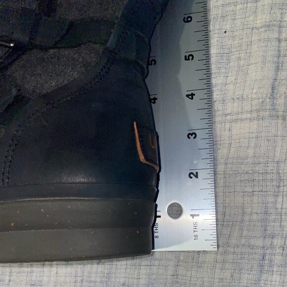 UGG Simmens Womens 10 Waterproof Boots Black Leather Suede Zip Buckle Wool Lined - Picture 12 of 12